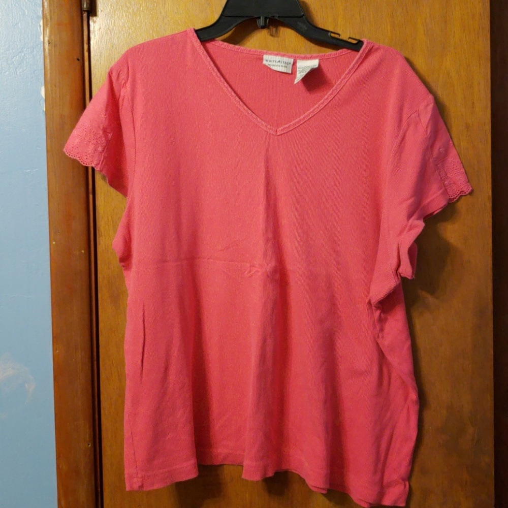 Hot pink short sleeve blouse